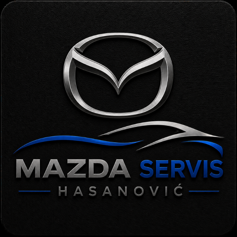 Mehanik izvaja diagnostiko in servisiranje Mazde v Avtoservisu Hasanović.
