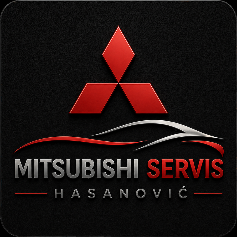 Mehanik izvaja diagnostiko in popravilo vozila Mitsubishi v avtoservisu Hasanović.